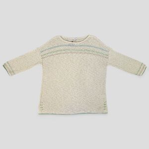 NWT J. Jill Textured Boat-Neck Sweater Light & Airy Barley 3/4 Sleeve Size Med